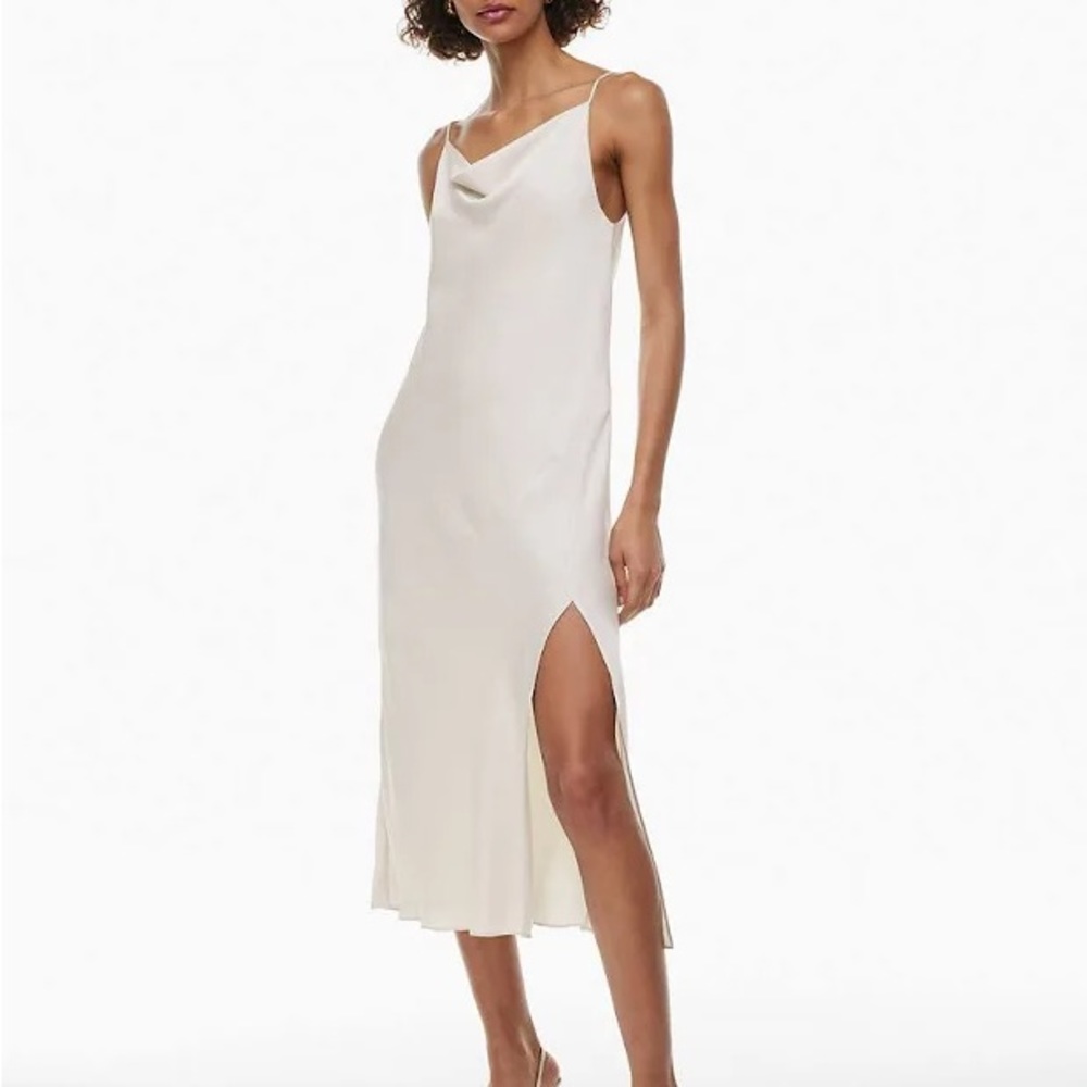 Aritzia Babaton Fonda Satin Dress - Matte Pearl - Size XS